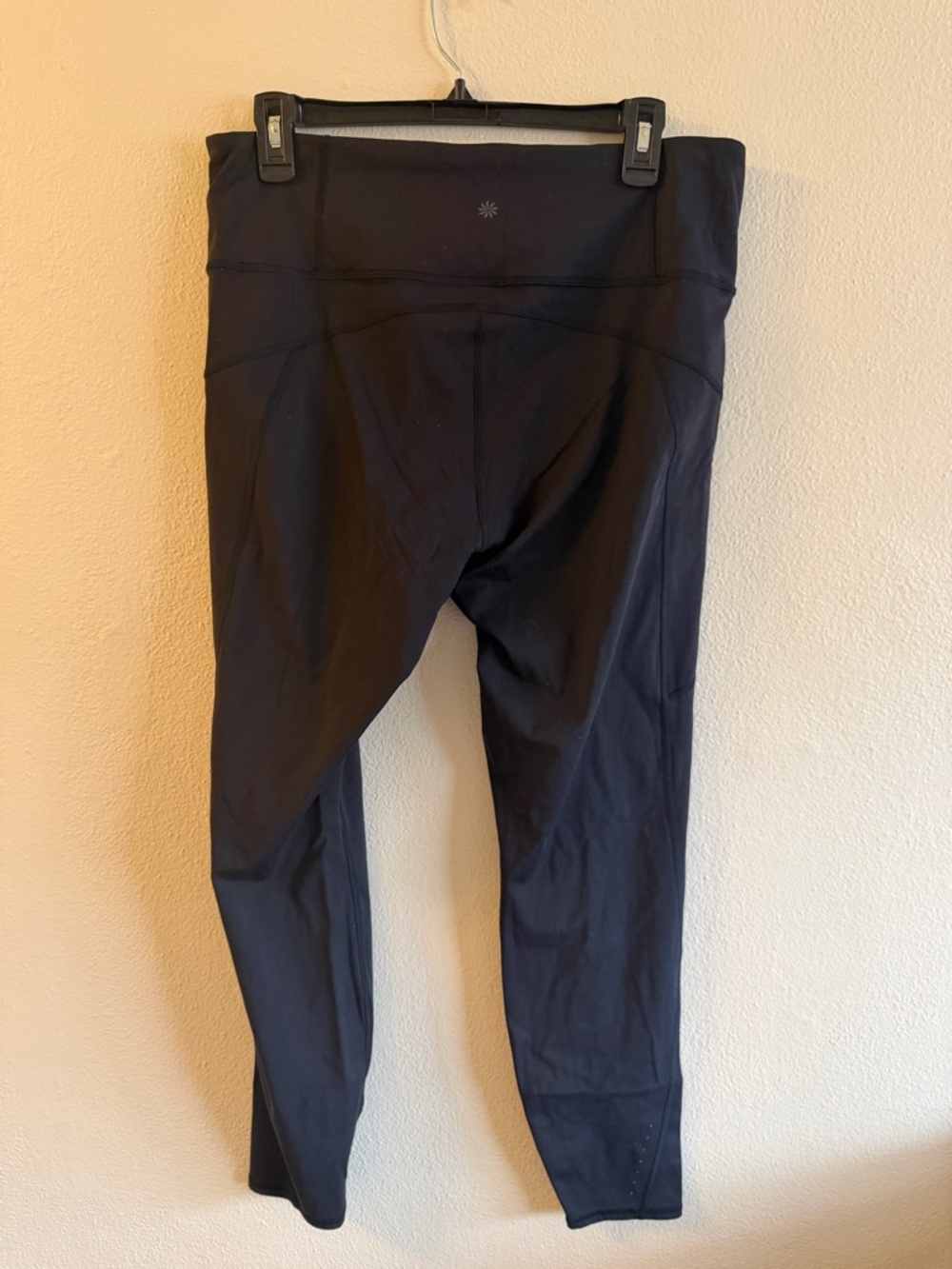 Athleta Black High-Rise Performance Leggings with Reflective Logo